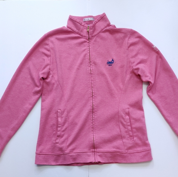 Peter Millar Tops - Peter Millar Women Jersey Knit Full Zip Jacket Medium Pockets Golf